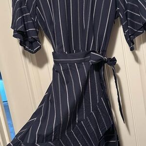 Elegant Navy Striped Dress